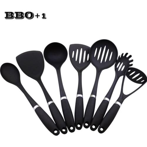 Non-stick Kitchenware Nylon Kitchen Tools Special Cooking Shovel spatula Black Cookware Accessories Home Restaurant Bar Supply