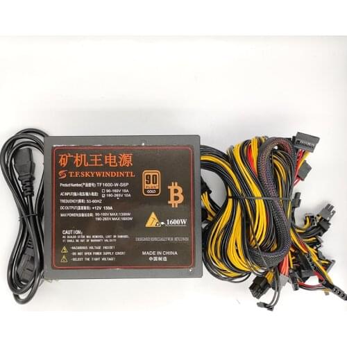 1600W ATX Computer PC PSU PC Power Supply BTC/ETH Mining Power Supply 6 GPU Gaming Desktop bitcoin miner asic bitcoin Mining