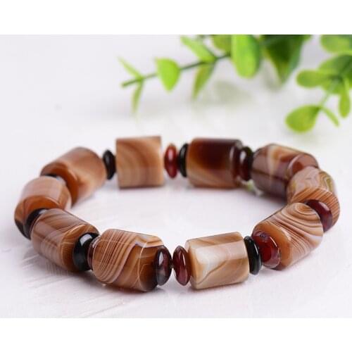 Natural Sardonyx Crystal Stone Bracelet Fine Caving Men Bracelet Multi-Color Lucky Beads Bracelets for Women Jewelry Femme