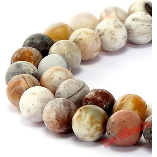 Natural Stone Dull Polish Matte Bamboo Leaf Agat Beads 15inch 4 6 8 10 12mm Pick Size For Jewelry Making