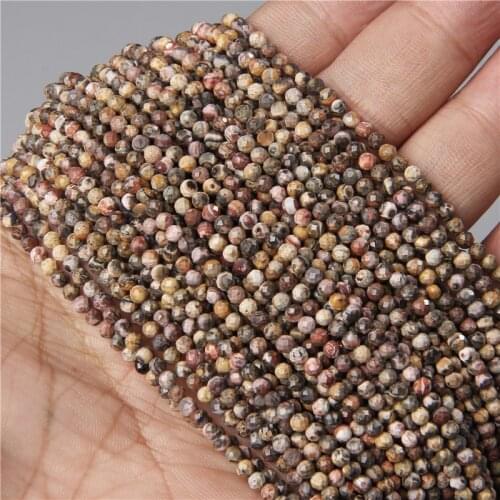 3MM Faceted Mixed Minerals Agates Jaspers Stone Beads Loose Small Spacer Beads For Women Jewelry Making Supplies Wholesale Gifts