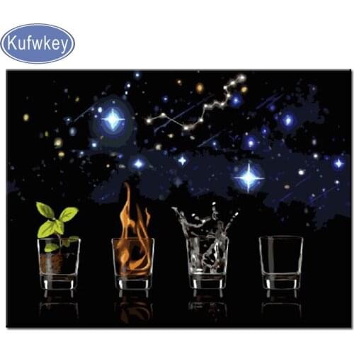 The Four Elements and the Starry Sky diamond painting new arrivals diy diamond display of paintings for Living room decoration