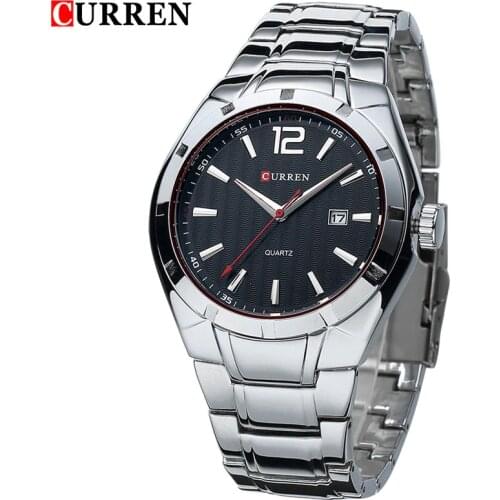 CURREN Fashion Business Quartz Watch Display Date Full Steel Sports Waterproof Wristwatch Hot Sale Saat Clock reloj hombre