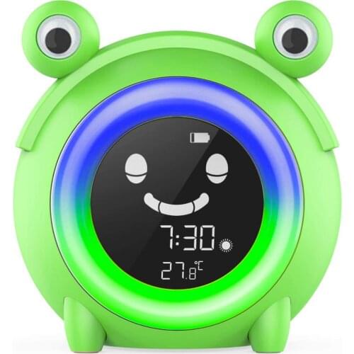 Kids Alarm Clock Childrens Sleep Trainer Night Light Digital Wake Up Clocks with Temperature Nap Timer Gift for Boys Girls