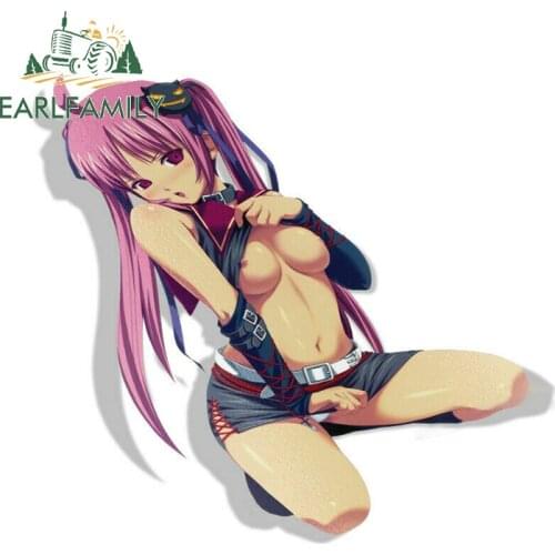 EARLFAMILY 13cm x 11.8cm Cartoon Hinata Hanabi Stickers Anime Vinyl Car Sticker Window Decal JDM Car Accessories