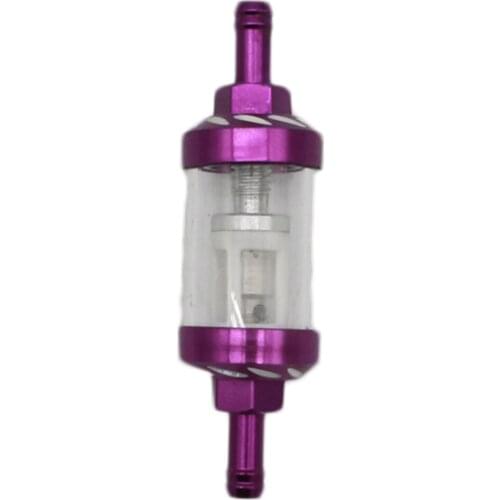 Purple CNC Motorcycle Scooter Removable Glass Fuel Filter for 8mm 5/16" Pipe