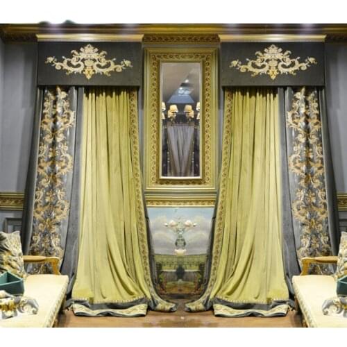 Italy Rococo Style thickening Dutch flannel villa French Window Curtain brand high-grade new classical fine embroidery curtain