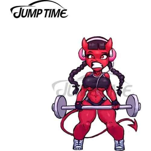 JumpTime 13 x4cm For Devil Fitness Creative Car Sticker Auto Motorcycle Laptop Decal VAN Waterproof Sunscreen Car Door Protector