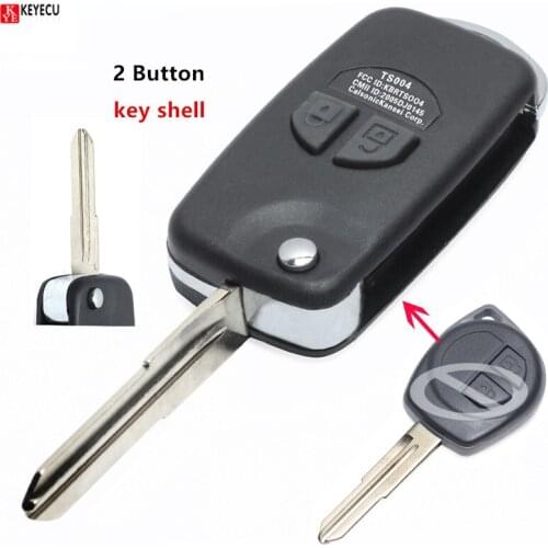 KEYECU Modified Folding Remote Key Case Shell 2BTN for Suzuki Grand Vitara Swift with Button Pad