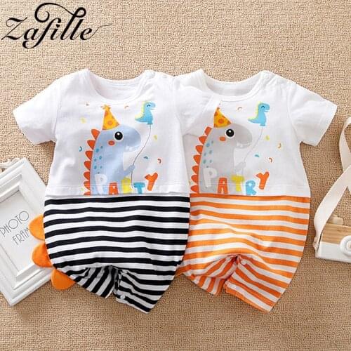 ZAFILLE Cute Dinosaur Baby Boy Clothes Cartoon Babys Rompers Summer Boy Sleepwear For Newborns Crawlers Jumpsuit For Kids