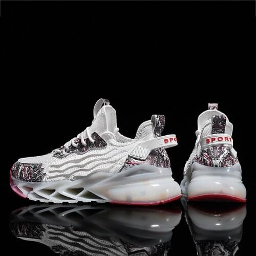 Damping Blade Sneakers for Men Breathable Mesh Running Mens Shoes Non-Slip Man Sports Shoes Outdoor Walking Zapatillas Size 45