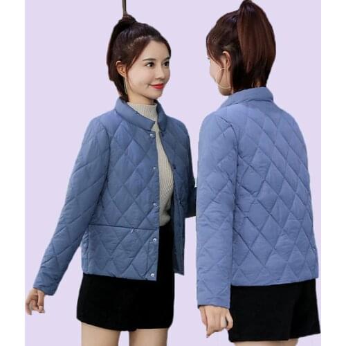 Cotton Jacket Womens Short Coat 2021 New Spring Autumn Slim Thin Cotton Student Clothing