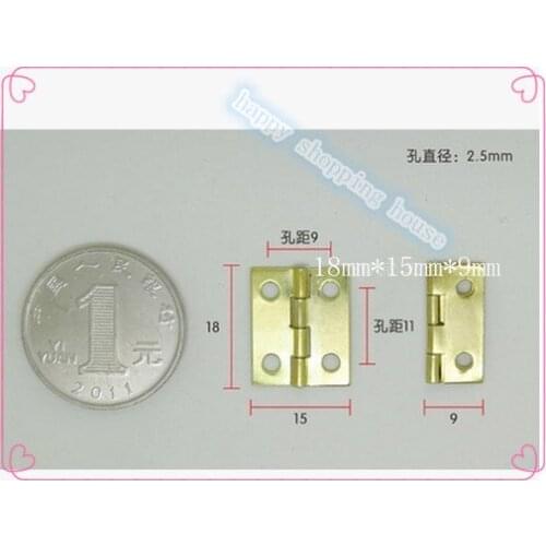 Hardware supplies hinge antique small box hinges 18mm*15mm copper plated gold hinge