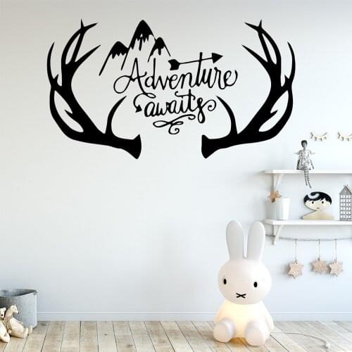 Cute Antlers Environmental Protection Vinyl Stickers For Baby Kids Rooms Decor Decoration Accessories