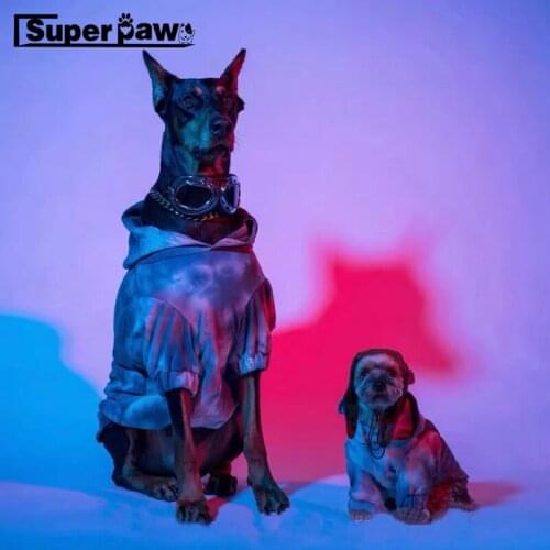 Fashion Pet Dog colorful Hoodie Clothes Winter Warm Parent-Child Outfit For Small Medium Large Dogs Doberman Jacket Coat TLC30