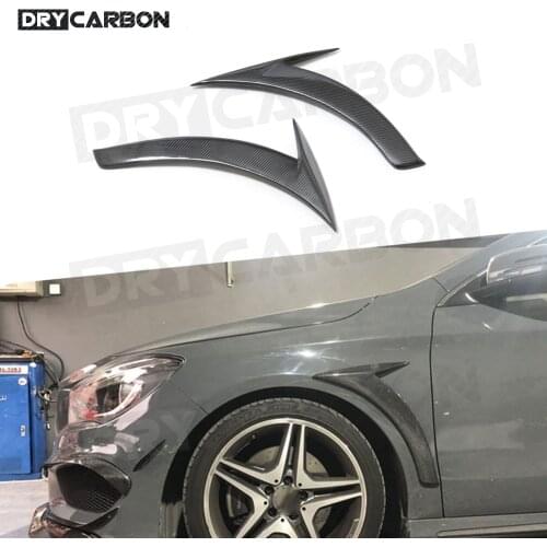 For Benz CLA Class W117 CLA180 CLA200 CLA250 2013-2019 Front Fender Vent Fin Trim Covers Carbon Fiber Car Body Kit