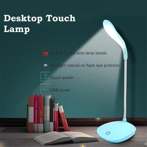 Desk Lamp Touch Table Lamps For Living Room USB Gooseneck Desktop Foldable Dimmable Eye Rechargeable Study Book LED Light Selfie