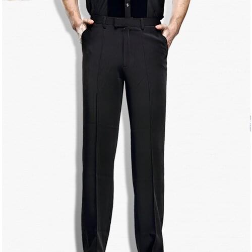 Cheap Latin Dance Pants For Male Black Color Fitness Fringe Cambric Pants Fabric Men Ballroom Stage Modern Chacha Trousers Y158