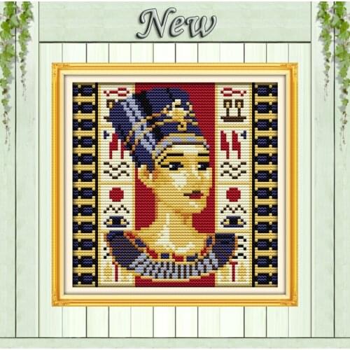 Egypts Queen woman girl painting Home Decor pattern print on canvas DMC 14CT 11CT DIY Cross Stitch Needlework kit Embroidery Set
