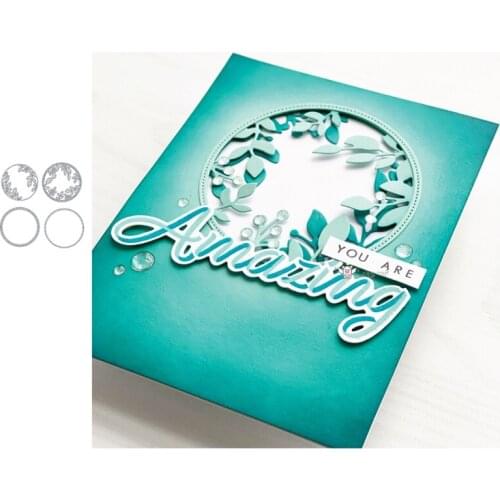 New 4Pcs Leaf circle ring metal Cutting Dies Stencils DIY Scrapbooking Paper/photo Cards Embossing Dies
