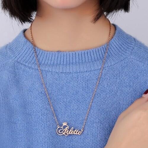 Fils Custom Necklace-Custom Queen Crown Name Necklace-Personalized Necklace-Women Necklace Name Gift-Stainless Steel Jewelry