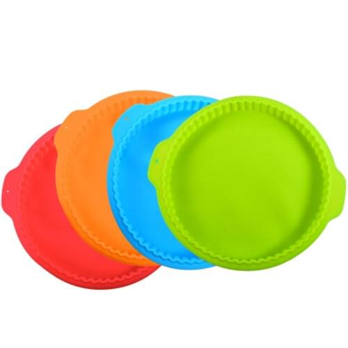 Useful Pizza Round Wave Edge Silicone Baking Pans Handmade Cookie Bread Loaf Pizza Pie Toast Tray Thin Cake Mold Kitchen Tools