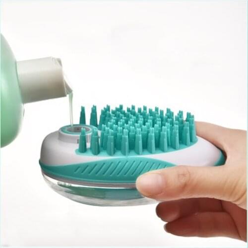 Pet Dog Cat Bath Brush 2-in-1 Pet SPA Massage Comb Soft Silicone Pet Shower Hair Grooming Cmob Dog Cleaning Tool Pet Supplies