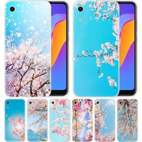 Luxury Silicone Case Cherry blossom kawaii sky for Huawei Honor 9X 8A 7A 20 Pro 7X 8X 7S 8S 8 9 10 Lite View 20 20i 10i Play