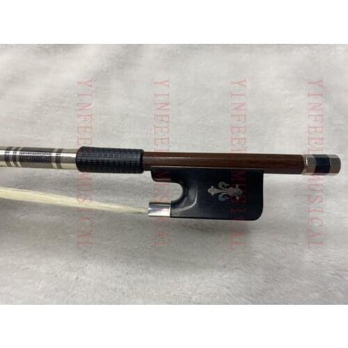 Free shipping 4/4,3/4,1/2,1/4 Cello Bow Superior Brazilwood professional ebony nickel silver Cello bow white horse hair