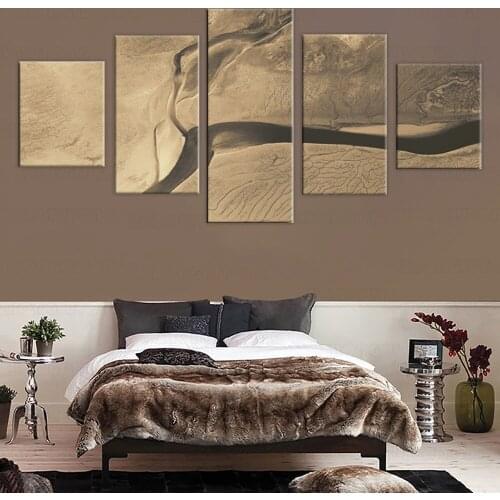 Top View Of Desert Gully Frame Canvas Printing Poster Abstract Art Modern Living Room Bedroom Minimalist Decorative Painting