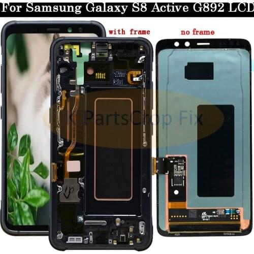 Amoled G892 lcd display with touch screen digitizer assembly with frame For Samsung Galaxy s8 Active G892 SM-G892A g892u lcd