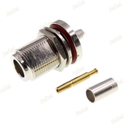 1pcs N Type Female Plug Connector Waterproof Ring Crimp For RG58 50-3 RG400 RF Coaxial Cable N-KY-3
