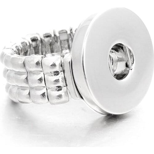 10PCS Wholesale Elastic Snap Ring Jewelry DIY 18mm Metal Snaps Button Ring For Women Fashion Jewelry