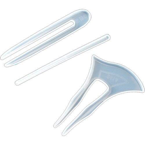 3Pcs DIY Classical Hairpin Silicone Mold Hair Sticks Jewelry Making Resin Craft J0PC
