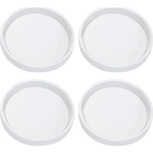 4 Pack Big Diy Round Coaster Silicone Mold, Diameter 3.94Inch/10Cm, Molds For Casting With Resin, Cement