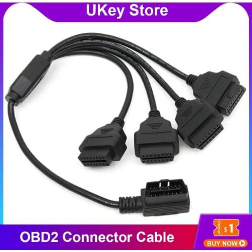 50cm 1 to 4 OBD2 Connector Cable 1 Male Splitter to 4 Female OBDII Extension Cable ELM327 16 Pin Car Diagnostic Tool
