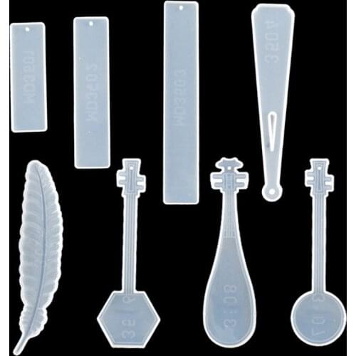 8 Pack Silicone Bookmark Mold DIY Bookmark Casting Mould Making Epoxy Resin Jewelry DIY Craft Silicone Transparent Mold