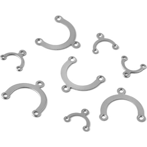 80pcs New DIY Pure Stainless Steel 9.5*10mm/15*16MM Three Hole Ear Pendant Accessories Wholesale