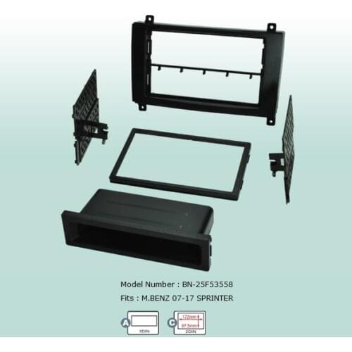 Car Fascias 2 Din Radio Audio Panel Frame Dash Kit For Sprinter 2007 2008 2009 2010 2011 2012 2013 2014 2015 2016 2017