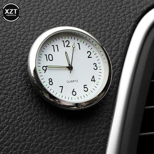 Car Clock Luminous Mini Automobiles Internal Stick-On Digital Watch Mechanics Quartz Clocks Auto Ornament Car Accessories Gifts
