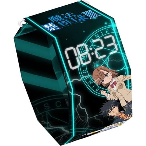 Bsarai A Certain Magical Index Toaru Majutsu no Index Misaka Mikoto Accelerator LED Display Paper Watch WristWatch