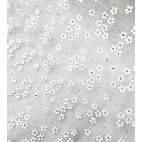 Printed plum mesh floral lace fabric Colorful dot offset gauze Printed net red dress fabric Wedding dress decoration fabric