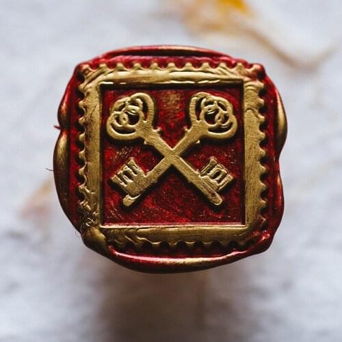 Keys Wax Seal Stamp Art Wedding Decorative Retro Envelope Stamps Replace Copper Stamp Head Painting Stamp On Birthday Card