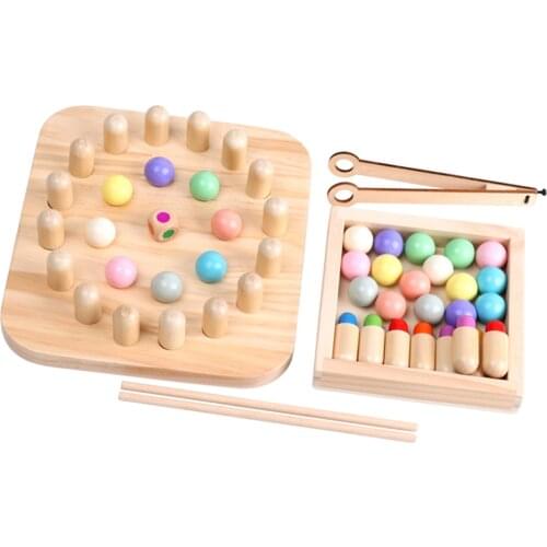 Kids Memory Chess Chopsticks Clip Beads Training 2 In 1 Early Education Toys