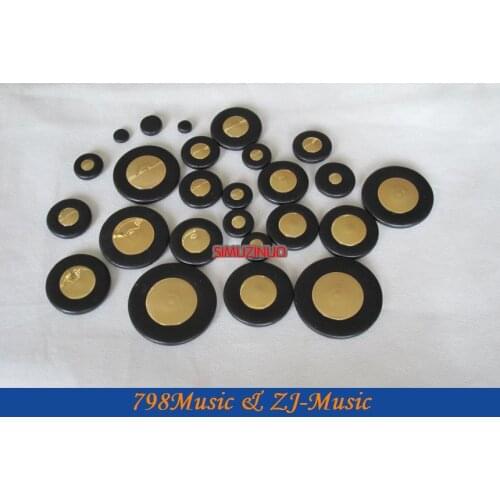 Eb Alto Saxophone Pads 25pcs Black Professional Alto Saxophone Leather Pad Set Musical Instrument Metal Reflection plate