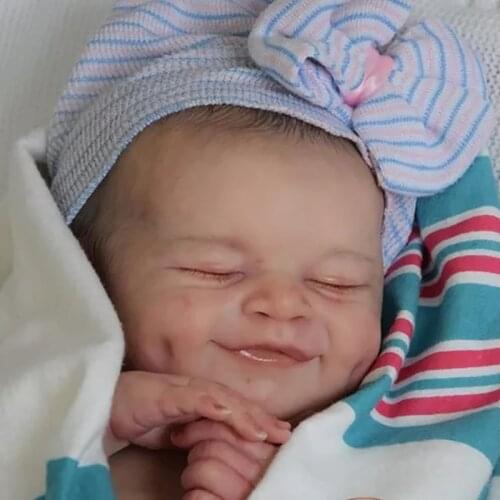 Hot NEW 19 Inch Reborn Doll Kit Smile Face Cecilia Baby Doll Kit Soft Vinyl Unpainted Unfinished Blank Doll Kit Bonecas Bebe Toy