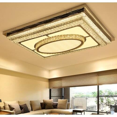 Crystal light living room lamp rectangular simple modern high end luxury home lobby lights LED ceiling lamps LED ceiling lamps
