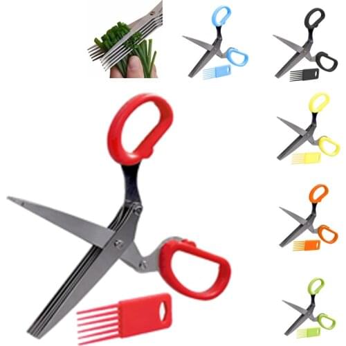 19cm Minced 5 Layers Basil Rosemary Kitchen scissor Shredded Cook Tool cut Chopped Scallion Cutter Herb Laver Spices