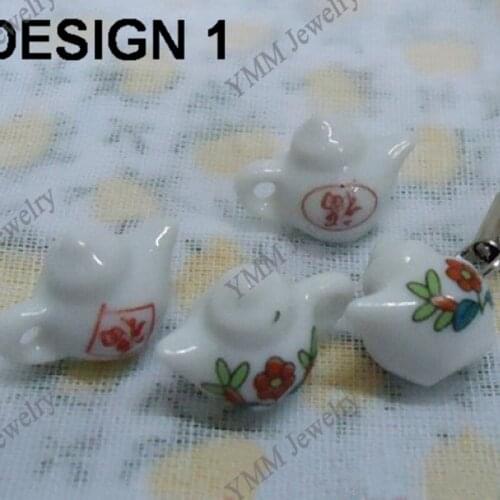 Ceramic charms free shipping, traditional Chinese teapot shape pendants fit jewelry DIY, promotionl mobilephone pendants