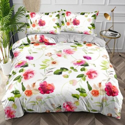 Fashion Flower Bedding Set Floral Design Duvet Cover Sets Quilt Covers 3-Piece Bed Linen Double 200x200 Full Custom Home Textile